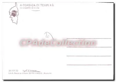 La fortezza di Corté — Corsica — edizione S.A.D. Ajaccio — Verso