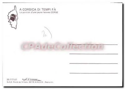 Retrato de uma jovem CORSA — S.A.D. Edições La Cigogne, n° 20.777.07 — Verso