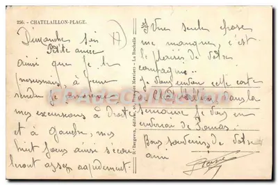 Bains Richelieu — praia animada — K. Bergevin, editor, n° 256 — Verso