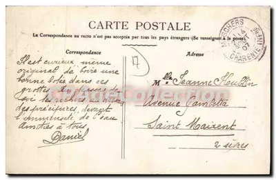 Meschers-les-Bains — Grotta Paniennych — kolekcja Bournon — Rewers