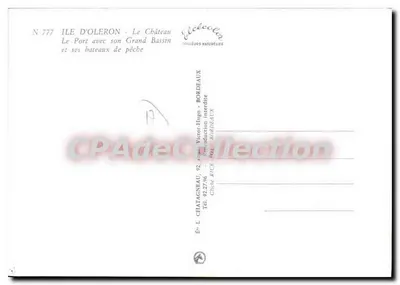 Wyspa Oleron — Port z jego dużym basenem i łodziami rybackimi — Wydawnictwo Elcé, nr 777 — Rewers