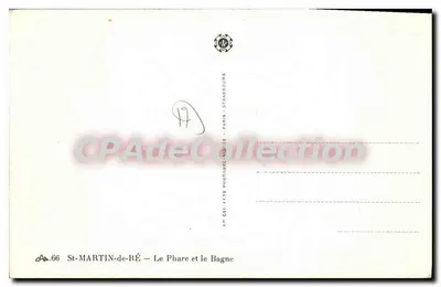 San MARTIN-de-RÉ — De Lantaarn en het Bagne — 4e CIE PHOTOMÉTIQUES - PARIS - STRASBOURG — Achterkant