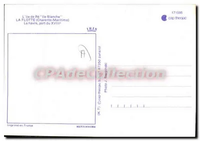 La Flotte (Wyspa Ré) — port z XVIII wieku — wydawca IRIS, nr 171595 — Rewers