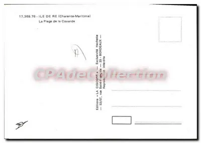 A Praia da Couarde — Ilha de Ré (Charente-Maritime) — Edições LA CIGOGNE — Verso