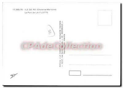 O Port de La Flotte — Ilha de Ré (Charente-Maritime) — Éditions La Cigogne — Verso