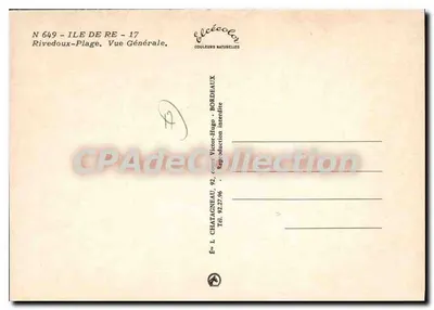 Rivedoux-Plage — ogólny widok — Élécécolor, N° 649 — Rewers