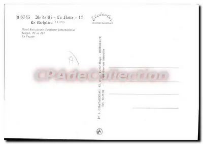 Hotel-Restaurante Turismo Internacional — Le Richelieu — Île de Ré — La Flotte — editor Elcé — Reverso