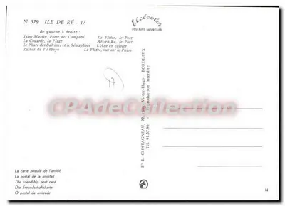 Wyspa Ré — Pamiątka z Wyspy Ré — Wydawca Élécécoler, nr 579 — Rewers