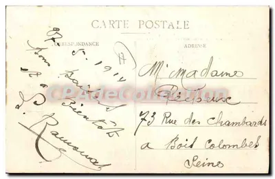 La Rochelle — Wejście do Portu Rybackiego — Z lewej, Wieża Łańcuchowa; z prawej, Wieża Świętego Nikodema (XIII wiek) — A. Hounard, La Rochelle — Rewers