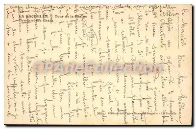 La Rochelle — Torre da Cadeia — Edições Artísticas Raymonde Bergevin — Verso