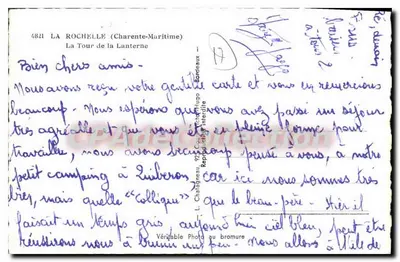 A Torre da Lanterna — Rochelle (Charente-Maritime) — Editora Elcée, n° LR3614 — Verso