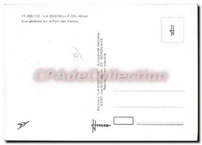 La Rochelle — Ogólny widok na Port Yachtowy — Wydawnictwo 'LA CIGOGNE' — Rewers