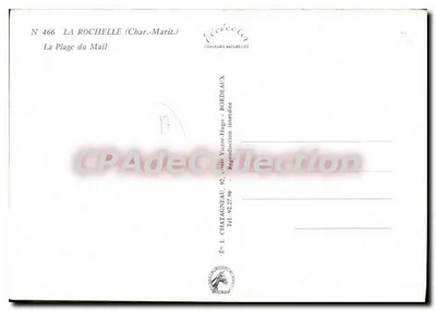 La Rochelle — Plaża Mail — Wydawca Elvé, nr 466 — Rewers