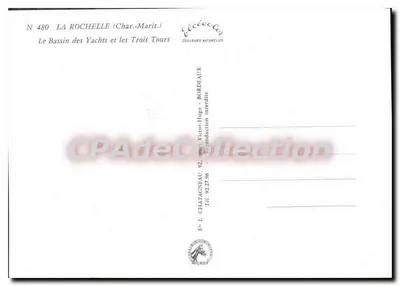 La Rochelle (Charente-Maritime) — Basen Yachtowy i Trzy Wieże — Wydawca L. Chatagneau, Bordeaux — Rewers