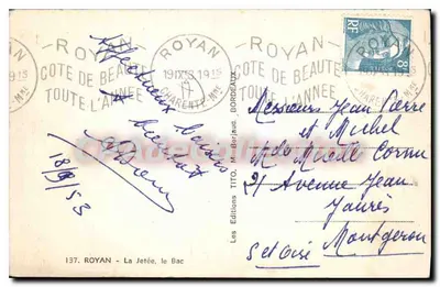 Royan - A Ponte, o Barco — Les Éditions Tito, Bordeaux, n°137 — Verso