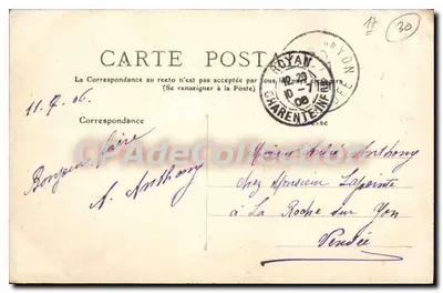 Pescaria de camarões em Pontaillac — Regiões de Royan — Editor desconhecido, n° 68 — Verso