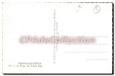 Pontaillac-Royan — A Praia, A Ponta Sul — M. Derjaud, 192 — Verso