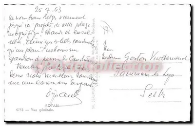 Vista geral de Royan — M. Berjaud, editor, n° 4753 — Verso