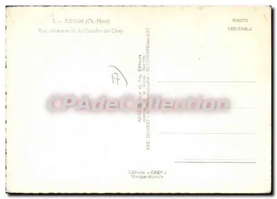 Royan — Widok z lotnictwa na Conche du Chay — Wydawca ARTA DELIVERY & FILS, Royan — Rewers
