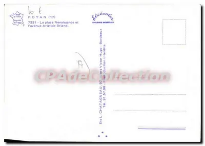 Place Aristide Briand w Royan — widok z Monoprix — Wydawca L. Chatagneau, Bordeaux — Rewers