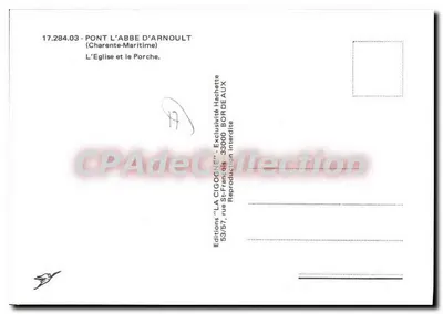 Pont-l'Abbe d'Arnoult — A Igreja e o Portal — Edições 'LA CIGOGNE' — Verso