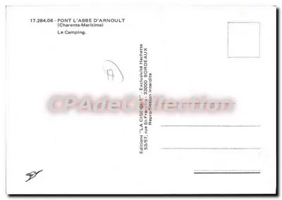PONT L'ABBE D'ARNOULT — O Camping — Edições 'LA CIGOGNE' — Verso