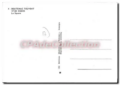 Boutenac Touvent — Plac — Wydawnictwo Théo Jac, Limoges — Rewers