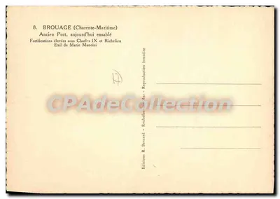 Brouage (Charente-Maritime) — Antigo porto, hoje areiado — Edições R. Bernard — Verso