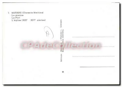 Marans — Lembrança de Marans — Edições Médiages — Verso