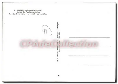 Marans — Ruiny starej świątyni, brzegi kanału, obozowisko — Wydawnictwo Modernias « Théolac » — Rewers