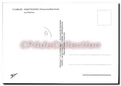 Basen — Montendre (Charente-Maritime) — Wydawnictwo 'LA CIGOGNE' — Rewers