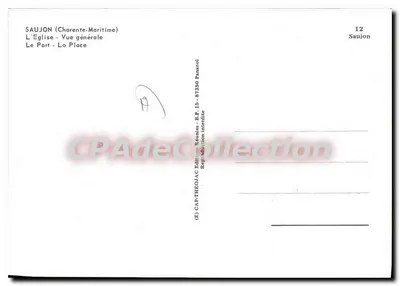 Saujon — Lembrete de Saujon — Editor CAP-THEOAC Réunies — Verso