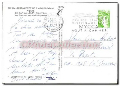 Le Bar-sur-Loup — jego kwiaty i stare kamienie — Wydawnictwo S.E.P.T. - 35, Bulwar Garibaldi, Cannes — Rewers
