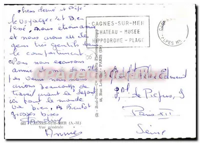 Cagnes-sur-Mer — Vista geral — Real-Photo - Cie des Arts Photographiques — Verso