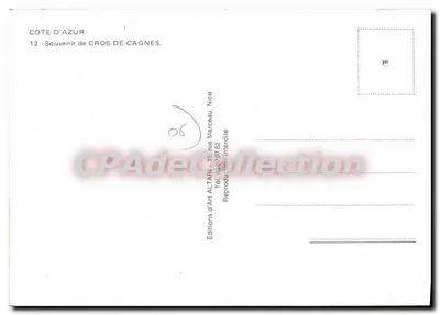 Cros-de-Cagnes — Pamiątka z CROS DE CAGNES — Éditions d'Art ALTARI, Nice — Rewers