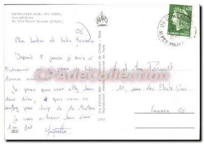 Entraunes — Ogólny widok w tle Roche Grande — Les Editions Impr. 3757 — Rewers