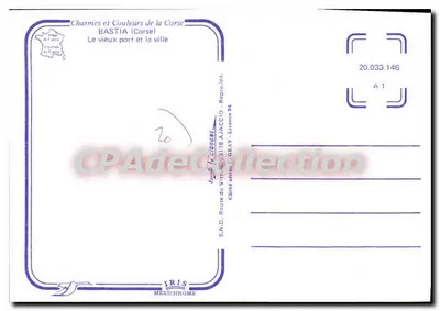 Bastia (Córsega) — O velho porto e a cidade — IRIS MEXICHROME — Verso