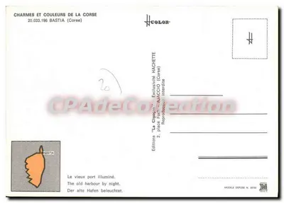 Bastia — Het oude havengebied verlicht — Uitgaven "La Cigogne", n° 20.033.196 — Achterkant