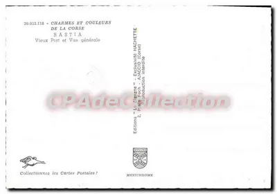 Bastia — Stary port i ogólny widok — Wydawnictwo Hachette — Rewers