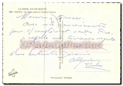 Bastia - Korsyka. Stare Porto — Katedra św. Jana — Wydawnictwo M.C. Miramont, Bastia — Rewers
