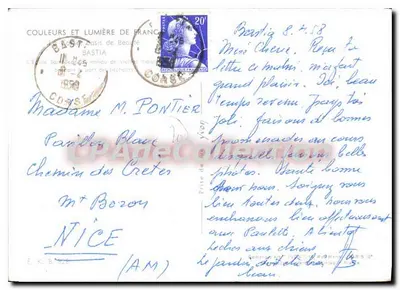 Port Bastia — wizja portu z rybakami i kościołem — Yvon — Rewers