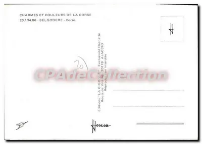 Belgodere — vista panorâmica e igreja — Edições 'La Cigogne' n°20.134.86 — Verso