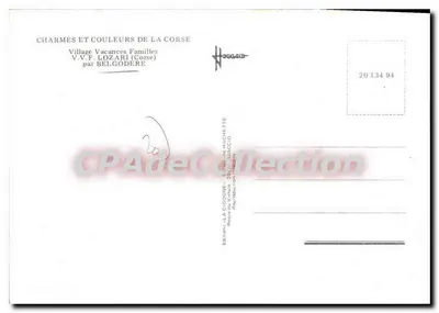 Vila de La Cigogne — Corse — editor V.V.F. Lozari — Verso