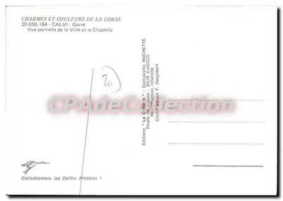 Calvi — Częściowy widok miasta i twierdzy — Wydawnictwo "La Citadelle" — Rewers