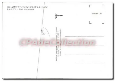 Calvi — Urocze miejsce — Wydawca Hachette Ajaccio, n° 20.050.120 — Rewers