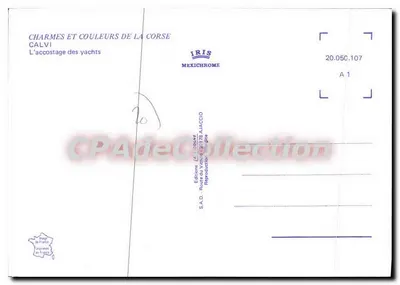 Calvi — A aproximação dos iates — Edições Iris Mexichrome — Verso
