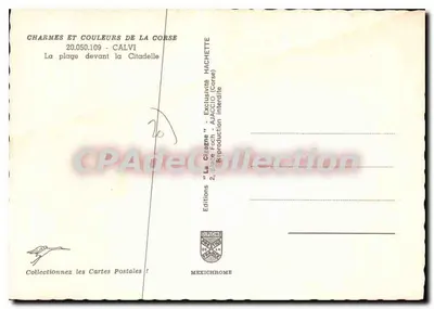 Calvi — A praia diante da Cidadela — Edições "La Cidadela" — Verso