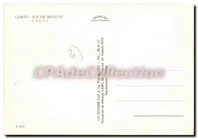 Calvi — Lembrança de Calvi — Edições Ektacap — Verso