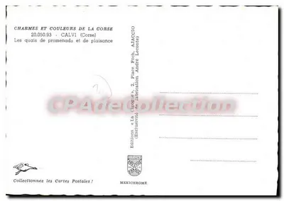Calvi — Os cais de passeio e lazer — Editions Diplôme da Corse — Verso