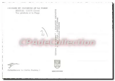Calvi — Vista geral e a Praia — Edições 'La Givernie' n°20.050.35 — Verso